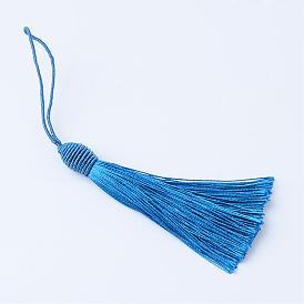 Polyester Tassel Decorations, Pendant Decorations, with Metallic Cord