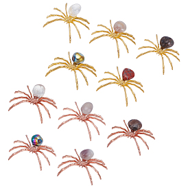 10 шт. украшения из сплава натуральных и синтетических драгоценных камней в виде пауков, для украшения рабочего стола домашнего офиса