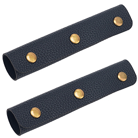 2шт. чехлы из искусственной кожи для ручек багажа, защита рукоятки, с латунной кнопкой, прямоугольные, для чемодана, сумочка, прямоугольные, античная бронза