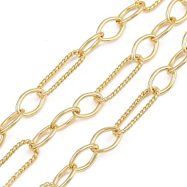 Латунь Figaro цепи, овальные, с катушкой, несварные, без свинца и без кадмия, долговечный, без свинца, без никеля и без кадмия