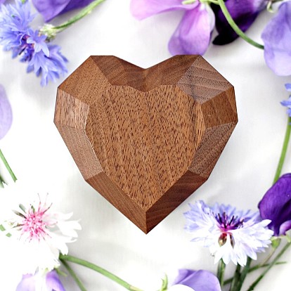 Rotatable Wood Rings Storage Boxes, Heart