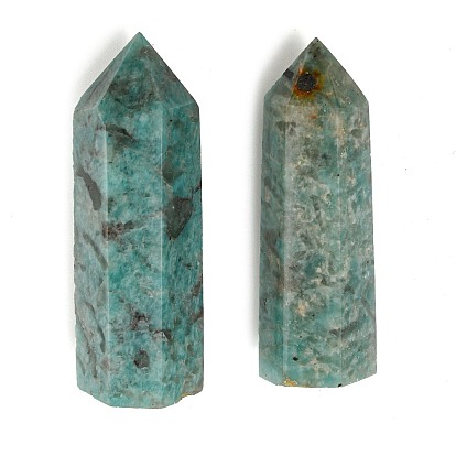 Décorations naturelles pour la maison en amazonite, décoration d'affichage, baguettes de pierre de guérison, pour les décos de thérapie de méditation reiki chakra, hexagone prisme