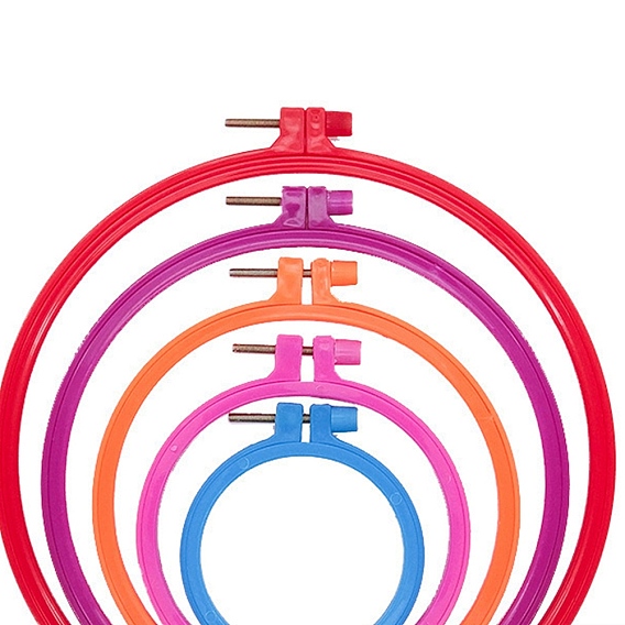 Пластиковые круглые пяльцы для вышивания, пяльцы для вышивки крестом по кругу, для шитья, проект по рукоделию и вышивке своими руками