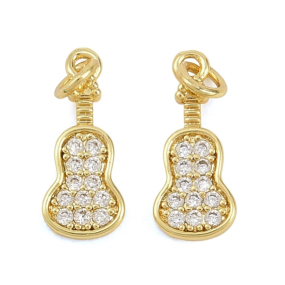 Латунные микропаве прозрачные подвески с фианитом, гитарные прелести