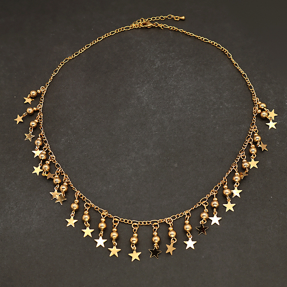 Элегантные латунные круглые звездочки-кисточки на шею для женщин