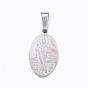Ion Plating(IP) 304 Stainless Steel Pendants, Flat Oval with Saint Jude
