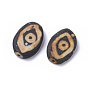 Tibetan Style 2-Eye dZi Beads, Natural Agate Beads, Dyed & Heated, Nuggets