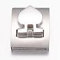 304 Stainless Steel Magnetic Clasps, Rectangle with Heart