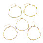 Anklets, with Brass Curb Chains, Enamel and 304 Stainless Steel Lobster Claw Clasps, Golden