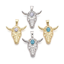 Подвески из латуни и синтетической бирюзы, поголовье крупного рогатого скота