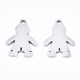 201 Stainless Steel Pendants, Laser Cut, Silhouette Human