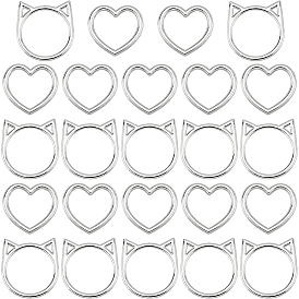 24 шт. 2 стильные соединительные кольца из сплава, кошачья голова и сердце, для готического панк-чокера, изготовление подвязки