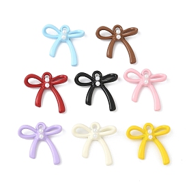 Подвески из сплава , без кадмия и без свинца, бантом прелести, окрашеные, с ABS имитации жемчуга