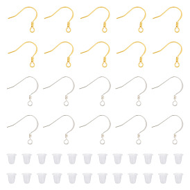 20 шт. 2 стили 925 плоская спиральная серьга из стерлингового серебра, Крючки для серьги, с пластиковыми гайками уха