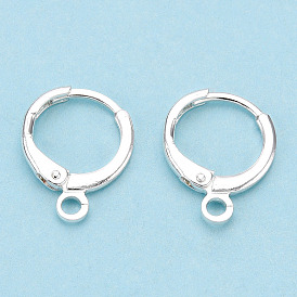 Accessoires dormeuses d'oreilles en laiton, avec boucle horizontale