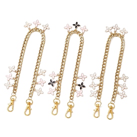 Подвеска-цветок из эмалевого сплава 304 кубинские звенья цепи из нержавеющей стали декоративные цепочки для сумок, с поворотными застежками сплава, аксессуары для замены сумок, золотые