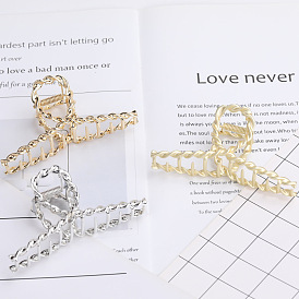 Stylish Minimalist Metal Hair Clip for Women - 11.5cm Crossed Design with High-Quality Zinc Alloy Material