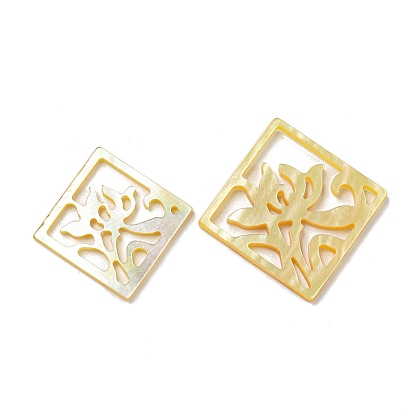 Подвески из натуральной желтой оболочки, амулеты полые ромбы