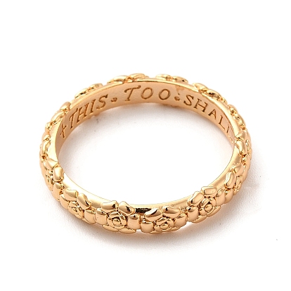 304 Stainless Steel Ring, Rose Textured Finger Ring