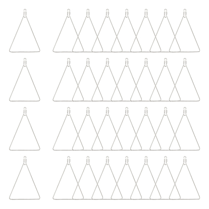 304 Stainless Steel Wire Pendants, Hoop Earring Findings, Triangle