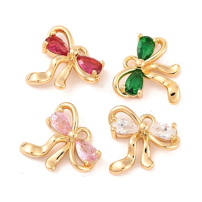 Латунные микро проложить кубического циркония прелести, без кадмия, без никеля и без свинца, бантом