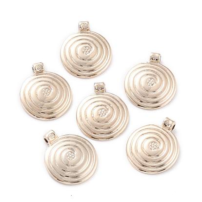 Nickel Free & Lead Free Alloy Vortex Pendants, Long-Lasting Plated, Flat Round, 21x18x2mm, Hole: 1mm