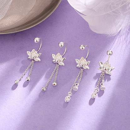 Латунная кисточка мотаться серьгами, цветок лотоса