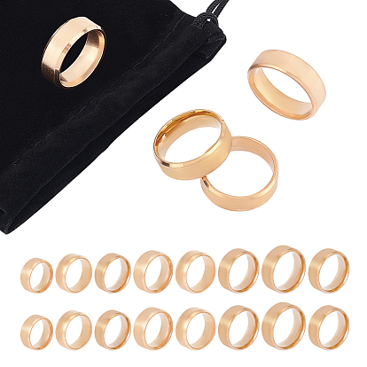 16Pcs 8 Size Stainless Steel Plain Band Finger Rings Set for Women
