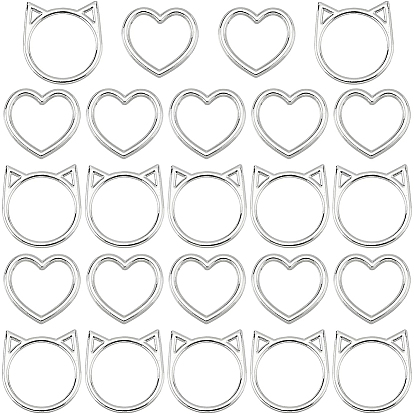 24 шт. 2 стильные соединительные кольца из сплава, кошачья голова и сердце, для готического панк-чокера, изготовление подвязки