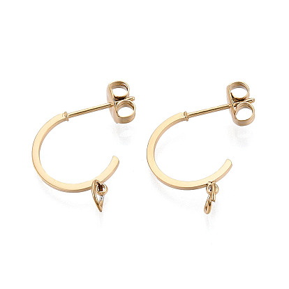 304 Выводы серьги из нержавеющей стали шпилька, провод уха, со спинками серьги / ушной гайкой и прыжковым кольцом