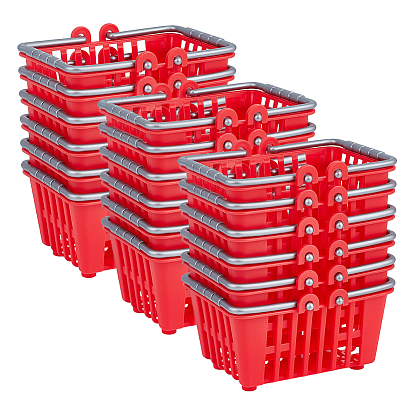 18Pcs PP Hand-held Shopping Basket Display Decorations, Micro Landscape Decoration Accessories