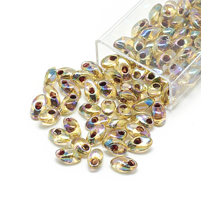 Миюки длинные бусины магатама, японский бисер, прозрачный внутри цвета радуги