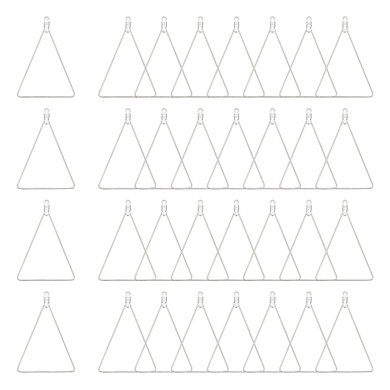 304 Stainless Steel Wire Pendants, Hoop Earring Findings, Triangle