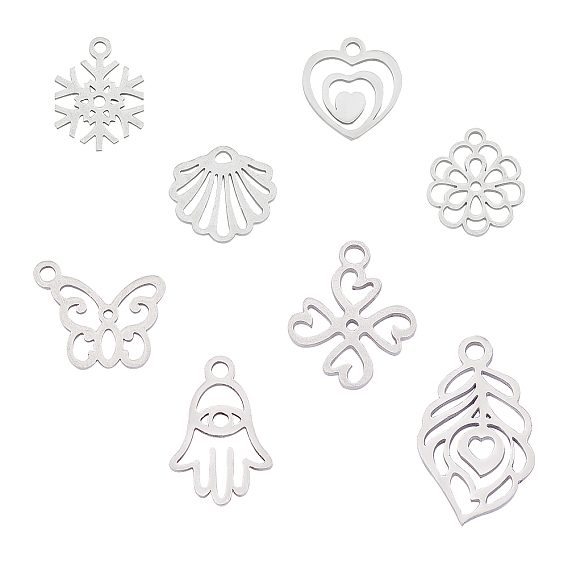 Pendentifs en acier inoxydable, formes mixtes