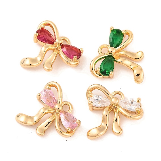 Латунные микро проложить кубического циркония прелести, без кадмия, без никеля и без свинца, бантом