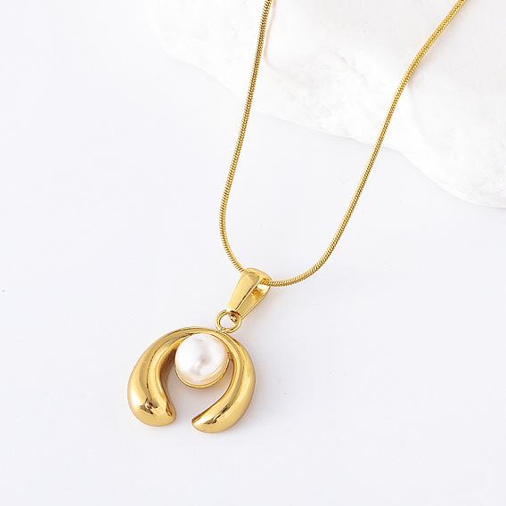 3 шт. минималистичные ожерелья из нержавеющей стали с имитацией жемчуга и круглым кулоном для женщин, белые