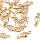 SHEGRACE Brass Pave Clear Cubic Zirconia Teardrop Connector Charms, Cadmium Free & Nickel Free & Lead Free, Long-Lasting Plated