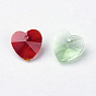 Glass Pendants, Faceted, Heart, Great For Mother's Day Bracelet Making