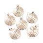 Nickel Free & Lead Free Alloy Vortex Pendants, Long-Lasting Plated, Flat Round, 21x18x2mm, Hole: 1mm