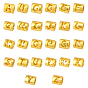 26Pcs Alloy Hollow Pendant Beads, Barrel with Letter, Matte Gold Color