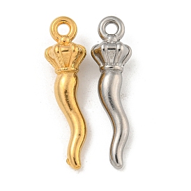 Ion Plating(IP) 304 Stainless Steel Pendants, Horn of Plenty/Italian Horn Cornicello Charms