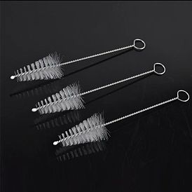 304 Stainless Steel Nozzle Cleaning Brush, Nylon Bristle Brush for Icing Dispensers & Tips, Cone