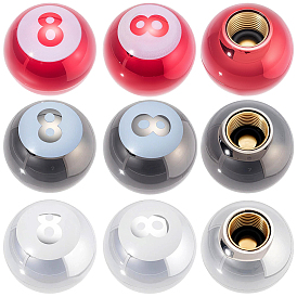 12 pièces 3 couleurs bouchons de valve de pneu en plastique, avec les accessoires en laiton, ronde avec le numéro 8