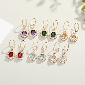 Chic Crystal Earrings with Unique Diamond Drops and Vintage Hooks