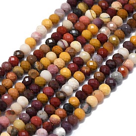 Natural Mookaite Beads Strands, Faceted, Rondelle