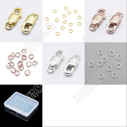 Diy jewelry making kits, incluyendo anillos de salto de latón y acero inoxidable, 925 corchetes de la garra de la langosta de la plata esterlina