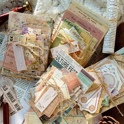 100шт ретро бумага для вырезок, Коллаж творческий журнал украшения фоновые листы