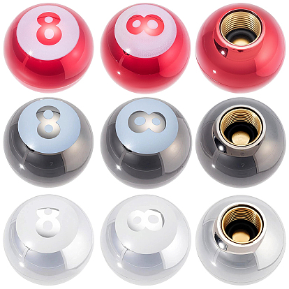 12 pièces 3 couleurs bouchons de valve de pneu en plastique, avec les accessoires en laiton, ronde avec le numéro 8