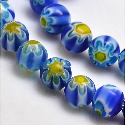 Round Millefiori Glass Beads Strands