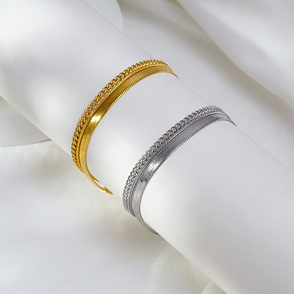 Стильные трехслойные браслеты из нержавеющей стали, браслеты с цепочками в виде елочки, панциря и змеи для женщин